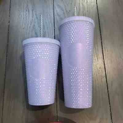 2021 Holiday Starbucks White Lilac Studded Bling Set Tumbler Spike Venti Grande - Sold on eBay Nov 14, 2021 for $70.00