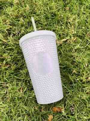 Starbucks 2021 Studded Winter Holiday Icy White Lilac Bling Cup Tumbler 16oz - Sold on eBay Nov 04, 2021 for $39.00