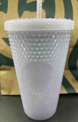 ð??¥ Starbucks 2021 Studded Winter Holiday Icy White Lilac Bling Cup Tumbler 16oz. - Sold on eBay Nov 17, 2021 for $38.00
