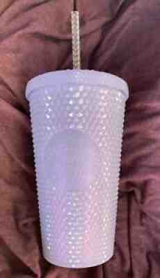 Starbucks 2021 Studded Winter Holiday Icy White Lilac Bling Cup Tumbler 16oz !! - Sold on eBay Nov 06, 2021 for $35.99