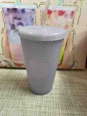 New 2021 Holiday Starbucks Studded Studs Icy White Tumbler Cup Straw Grande 16oz - Sold on eBay Nov 11, 2021 for $28.99