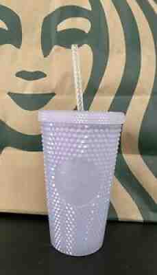 NEW Starbucks 2021 Holiday Icy White Lilac Studded Tumbler Cold Cup 16oz Grande - Sold on eBay Nov 07, 2021 for $27.00