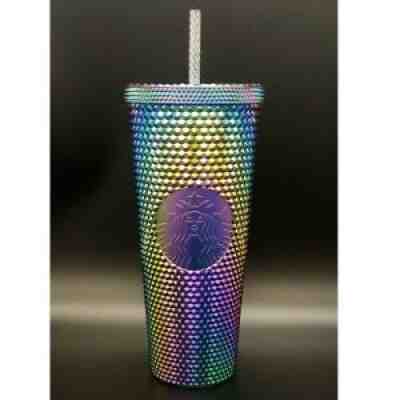 [Starbucks] China 2020 Bling Purple Green Oil Slick Diamond Studded Cup Tumbler - Sold on eBay Sep 06, 2021 for $100.00