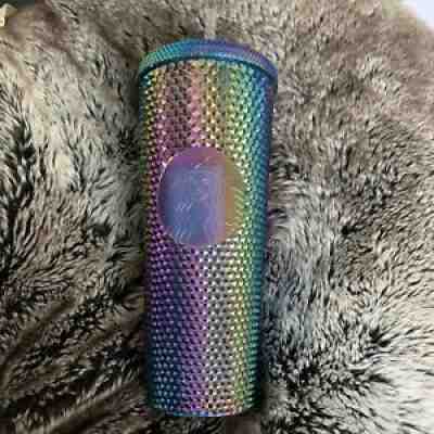 Real STARBUCKS 2021 China Bling Purple Green Oil Slick Diamond Studded Tumbler - Sold on eBay Oct 15, 2021 for $95.00