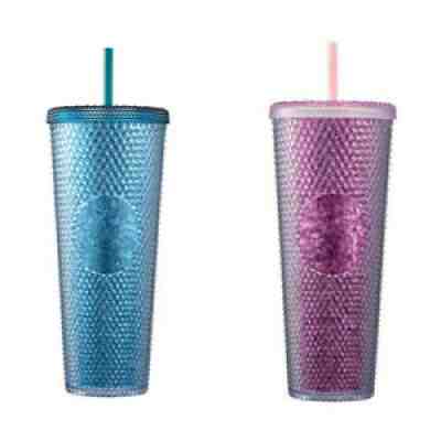 Starbucks Korea Victory Pink & Green Bling Stud Coldcup 710ml 2021 Limited - Sold on eBay Oct 15, 2021 for $92.99