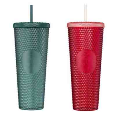 Starbucks Korea 2021 Holy Green & Red Bling Stud Cold Cup SET 710ml - Sold on eBay Nov 14, 2021 for $89.99