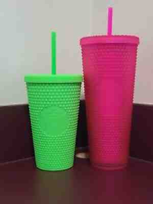 Starbucks Studded Tumbler Fall 2021 Pink And Green SET Free Shipping - Sold on eBay Aug 26, 2021 for $75.00