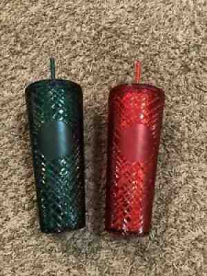 Lot of 2 Starbucks Holiday 2021 Tumblers Green Red Studded BRAND NEW - Sold on eBay Nov 08, 2021 for $75.00