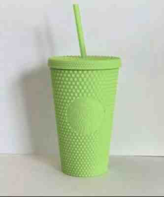 Starbucks Neon Green Tumbler Fall 2021 Grande Studded Cold Cup - Sold on eBay Aug 24, 2021 for $44.99