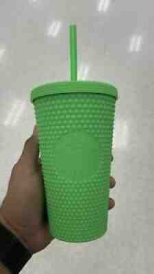 Starbucks Neon Green Tumbler Fall 2021 Grande Studded Cold Cup - Sold on eBay Aug 24, 2021 for $40.00