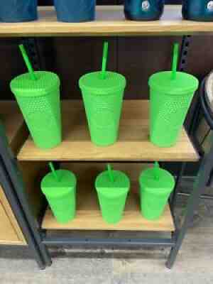 One Starbucks Neon Green Tumbler Fall 2021 Grande Studded Cold Cup - Sold on eBay Aug 26, 2021 for $40.00