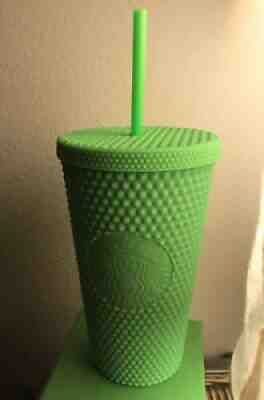 New Starbucks Fall 2021 Neon Green Soft Touch Bling 16oz Studded Cold Cup - Sold on eBay Sep 07, 2021 for $39.99
