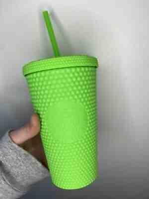 Starbucks Neon Green Tumbler ð?? Fall 2021 ð??Grande Studded Cold Cup BNWT - Sold on eBay Oct 14, 2021 for $39.95