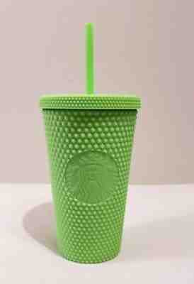 Starbucks Fall 2021 Neon Green 16oz Studded Bling Soft Touch Cold Cup Grande HTF - Sold on eBay Aug 24, 2021 for $39.70