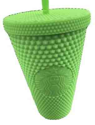 Fall 2021 Grande Starbucks Neon Green Studded 16 Oz Grande Cold Cup Tumbler - Sold on eBay Aug 24, 2021 for $39.00