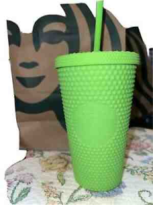 Starbucks Neon Green Tumbler Fall 2021 Grande Studded Cold Cup - Sold on eBay Sep 01, 2021 for $39.00