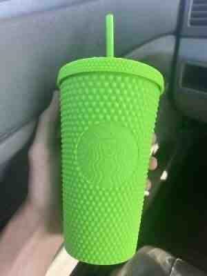NEW Starbucks Neon Green Tumbler Fall 2021 Grande Studded Cold Cup FAST SHIPPING - Sold on eBay Aug 25, 2021 for $38.00
