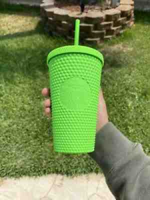â??NEWâ?? Starbucks Neon Green Tumbler Fall 2021 Grande Studded Cold Cup - Sold on eBay Aug 24, 2021 for $37.00