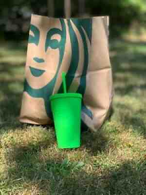 BRAND NEW Starbucks Neon Green Tumbler Fall 2021 Grande Studded Cold Cup NEW - Sold on eBay Oct 14, 2021 for $35.99