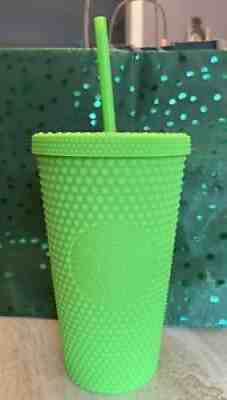 NEW Starbucks Neon Green Tumbler Fall 2021 Grande Studded Cold Cup NEW - Sold on eBay Aug 24, 2021 for $35.00