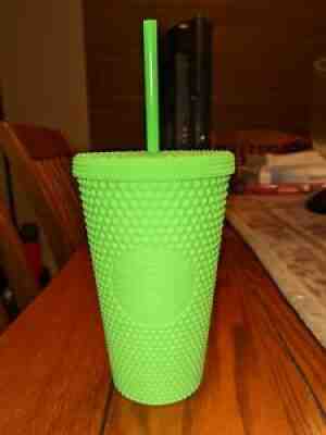 Starbucks Fall 2021 Limited Edition Grande Studded Tumbler Cup - Neon Green - Sold on eBay Sep 05, 2021 for $35.00