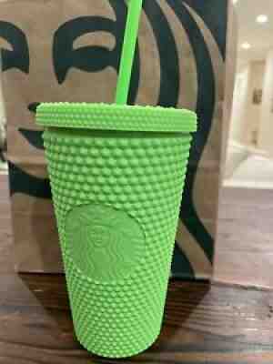 â??NEWâ?? Starbucks Neon Green Tumbler Fall 2021 Grande Studded Cold Cup 16 Oz - Sold on eBay Sep 12, 2021 for $35.00