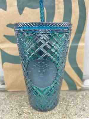 Starbucks Studded Jeweled 2021 Holiday Tumbler Blue Green 16oz NEW!!! - Sold on eBay Nov 16, 2021 for $34.99