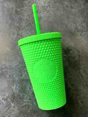 Starbucks Neon Lime Green Matte Studded Tumbler Grande Cold Cup 2021 Coffee Tea. - Sold on eBay Oct 02, 2021 for $32.99