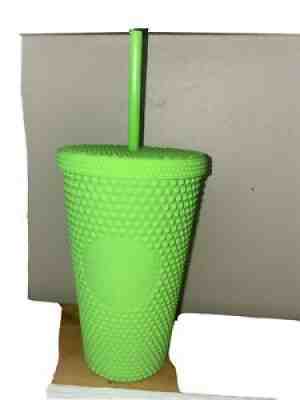 Fall 2021 Grande Starbucks Neon Green Studded 16 Oz Grande Cold Cup Tumbler - Sold on eBay Aug 31, 2021 for $32.00