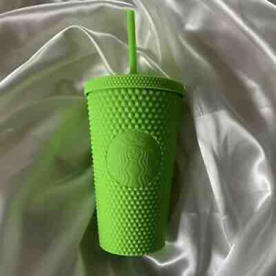 Starbucks Fall Halloween 2021 Neon Green GRANDE Soft Touch Studded Tumbler 16oz - Sold on eBay Oct 09, 2021 for $32.00
