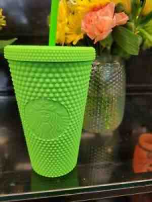 2 Starbucks ð???Neon Lime Green Matte Studded Tumbler ð???Grande ð???Cold Cup 2021 - Sold on eBay Sep 20, 2021 for $31.00