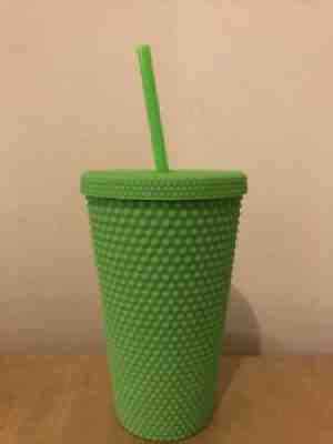 Fall 2021 Grande Starbucks Neon Green Studded 16 Oz Grande Cold Cup Tumbler - Sold on eBay Aug 31, 2021 for $30.00