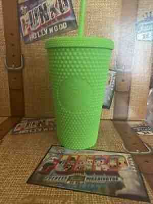 Starbucks Fall 2021 Neon Green 16oz Studded Bling Soft Touch Cold Cup Grande - Sold on eBay Sep 21, 2021 for $30.00