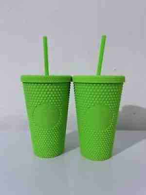 Starbucks Neon Green Tumbler Fall 2021 Grande Studded Cold Cup Set Of (2) - Sold on eBay Oct 22, 2021 for $30.00