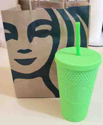 NEW Fall 2021 Grande Starbucks Neon Green Studded Cold Cup - Sold on eBay Aug 28, 2021 for $29.99