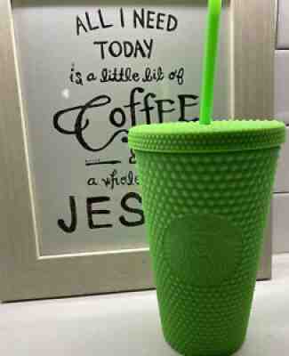 Fall 2021 Grande Starbucks Neon Green Studded Bling 16oz Grande Cold Cup Tumbler - Sold on eBay Sep 15, 2021 for $29.99
