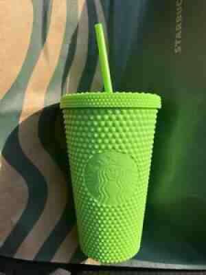 â??NEWâ?? Starbucks Neon Green Tumbler Fall 2021 Grande Studded Cold Cup 16 Oz - Sold on eBay Sep 24, 2021 for $29.99