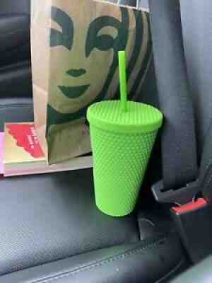 Starbucks Fall Halloween 2021 Neon Green Grande 16 Oz Soft Touch Studded Tumbler - Sold on eBay Oct 24, 2021 for $29.99