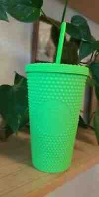*BRAND NEW!!* ADORABLE! Starbucks **Halloween** NEON GREEN studded tumbler 16OZ - Sold on eBay Oct 30, 2021 for $29.99
