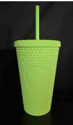 Fall 2021 Grande Starbucks Neon Green Studded 16 Oz Grande Cold Cup Tumbler - Sold on eBay Aug 30, 2021 for $29.00