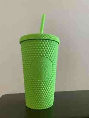 New starbuck's neon green studded 16oz Cold Cup Tumbler Fall 2021 Grande - Sold on eBay Sep 10, 2021 for $29.00