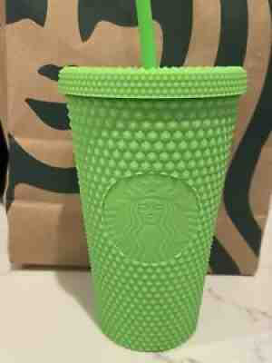 ð??ºBRAND NEW Starbucks Neon Green Tumbler Fall 2021 Grande Studded Cold Cup NEW - Sold on eBay Oct 13, 2021 for $28.00