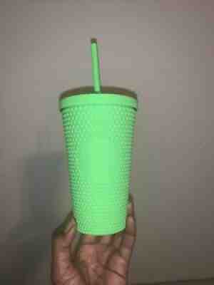 Starbucks Neon Green Studded Fall 2021 Tumbler Grande 16 oz. Cold Cup - Sold on eBay Oct 19, 2021 for $28.00
