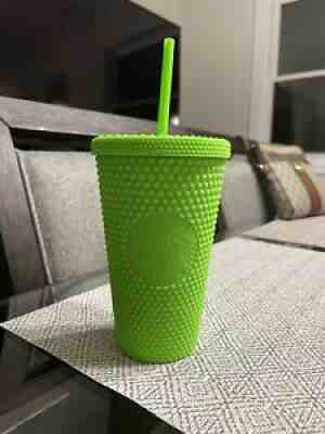 Starbucks Fall 2021 Neon Green 16oz Studded Cold Cup Tumbler - Sold on eBay Nov 06, 2021 for $28.00