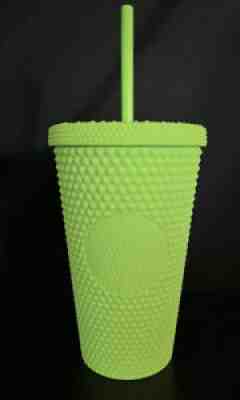 Fall 2021 Grande Starbucks Neon Green Studded 16 Oz Grande Cold Cup Tumbler - Sold on eBay Aug 30, 2021 for $26.00