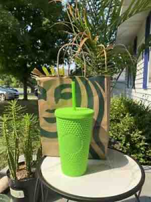 2021 Starbucks Neon Lime Green Matte Studded Tumbler Grande Cold Cup NEW - Sold on eBay Sep 30, 2021 for $26.00