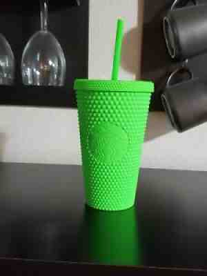 New starbuck's neon green studded 16oz Cold Cup Tumbler Fall 2021 Grande - Sold on eBay Aug 31, 2021 for $25.00