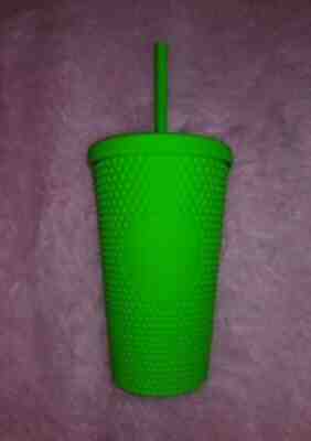 NEW STARBUCKS FALL 2021 NEON GREEN STUDDED BLING SOFT TOUCH TUMBLER COLD CUPÂ  - Sold on eBay Oct 01, 2021 for $24.99