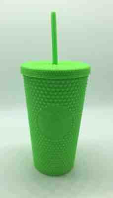 NEW Starbucks ~ Neon Lime Green Matte Studded Tumbler ~ Grande ~ Cold Cup ~ 2021 - Sold on eBay Sep 22, 2021 for $24.50