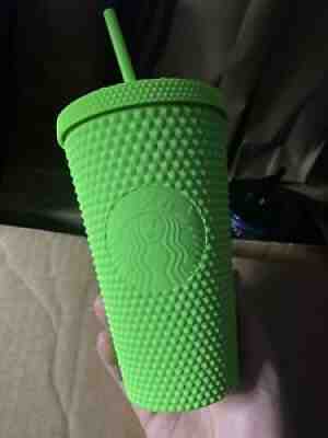 Fall 2021 Starbucks Neon Green Studded 16 Oz Grande Cold Cup Tumbler - Sold on eBay Sep 29, 2021 for $24.00